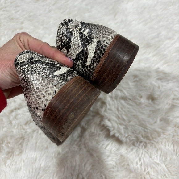 MADEWELL The Frances Loafer Stamped Snake Leather Slip On Shoe Black Cream 9.5 - Picture 6 of 13